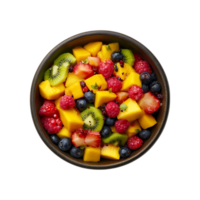 Top view of a bowl of colorful salad png