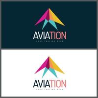 aviation shapes triangle plane flight logo set design template vector