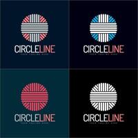 circle line ornament pattern logo set template design vector