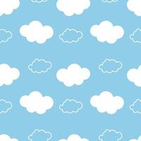 Seamless pattern with clouds on a blue background vector