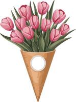Fresh Pink Tulip Flower Delight vector