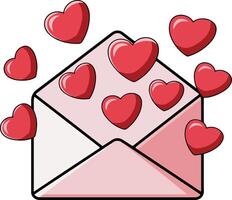 Heartfelt Note in Paper Envelope vector