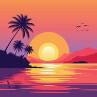 A serene sunset vector