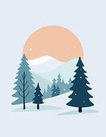 A Serene Winter Landscape vector