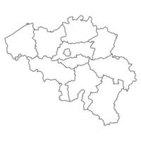 Contour map of Belgium with states vector