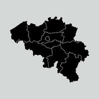 map of Belgium with states and territorie vector