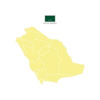 Creamy map of Saudi Arabia's territories, featuring states and borders. White flat design isolated on a white background. Highly detailed illustration. vector