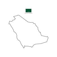 Map of Saudi Arabia's territories, featuring states and borders. An outline design without regions, isolated on a white background. Highly detailed illustration. vector