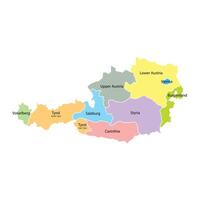 Austria map on white background, isolated illustration vector