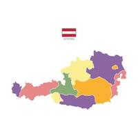 Colored vintage map of Austria territories vector