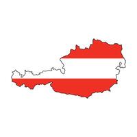 Map of Austria territories with nationality flag vector