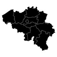 map of Belgium with detailed territories vector
