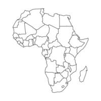 Map of Africa with States and Territories vector