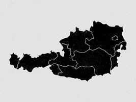 Vintage Map of Austria with Detailed Territories vector