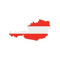 Map of Austria territories with nationality flag vector