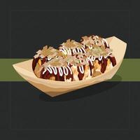 A illustration of Takoyaki, a popular Japanese street food. vector