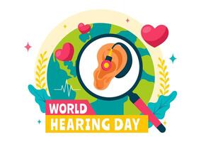 Healthcare Concept Design for World Hearing Day Awareness on March 3rd vector