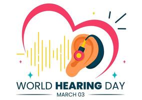March 3rd World Hearing Day Illustration with a Focus on Hearing Care Awareness vector