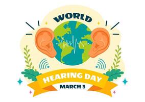 World Hearing Day Design on 3rd March to Highlight the Importance of Ear Health and Hearing Care vector