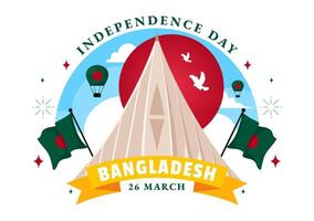 26 March Bangladesh Independence Day Design with a Patriotic Theme in Flat Background vector