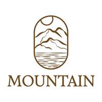 mountain flat minimalist logo design vector