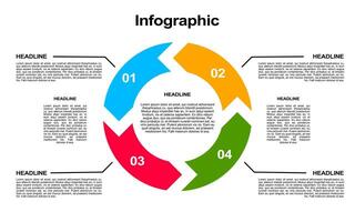 colorful 4 step circle infographic template for business, presentation and banner. vector