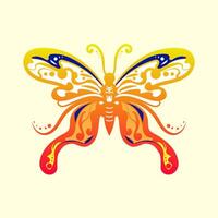 colorful gradient butterfly with a pattern on it. Abstract Butterfly Wings. Exotic Moth Decor. Elegant Flying Insect. vector