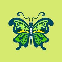 colorful butterfly with a colorful pattern on it. Abstract Butterfly Wings. Exotic Moth Decor Elegant Flying Insect. vector