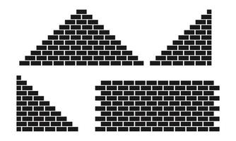 Brick icons illustration wall designs. Geometric patterns resembling brickwork. vector