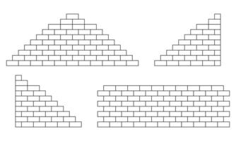 Geometric patterns resembling brickwork. Brick icons illustration wall designs. Editable. vector