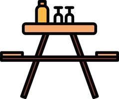 Picnic Table Icon Design Symbol vector