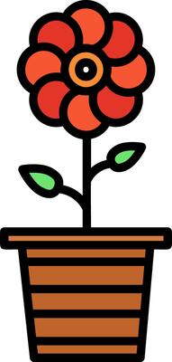 Flowerpot Icon Design Symbol
