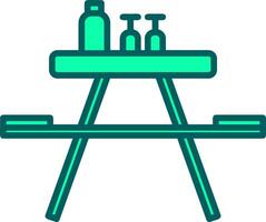 Picnic Table Icon Design Symbol vector