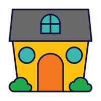 House Architecture of Building Construction Filled Icons vector