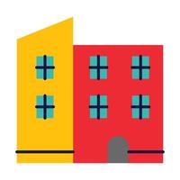 House Architecture of Building Construction Flat Icons vector
