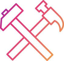 Crossed Hammers Icon Design Symbol vector