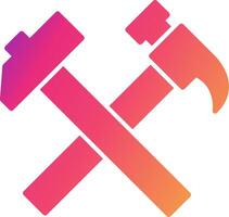 Crossed Hammers Icon Design Symbol vector