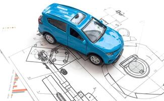 Car Models and Equipment Models. Car Repair and Construction . using as background Repair concept with copy space and white space for your text or design. photo