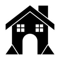 House Architecture of Building Construction Solid Icons vector