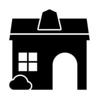 House Architecture of Building Construction Solid Icons vector