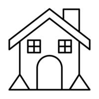 House Architecture of Building Construction Outline Icons vector