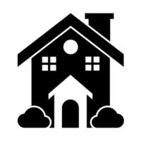 House Architecture of Building Construction Solid Icons vector