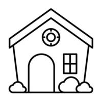 House Architecture of Building Construction Outline Icons vector