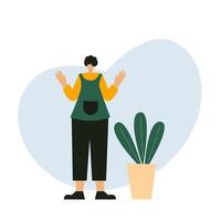 A man is waving to someone vector