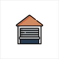 A house with a roof and a garage icon vector