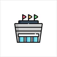 A building with flags on top of it vector