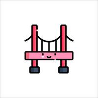 A pink bridge with a smiley face on it vector