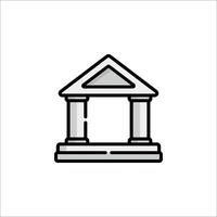 A building with columns and a door icon vector