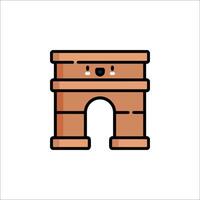 The arch of triumph icon in a flat style vector