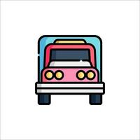 A pink truck icon on a white background vector